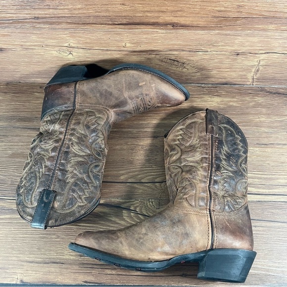 Laredo Boots Brown Leather Cowboyy Boots Shoes Men’s Size 10 EXTRA WIDE - Picture 3 of 10